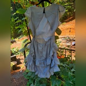 Flavlux Powder Blue Backless Ruffle Dress L